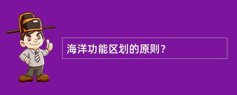 海洋功能区划的原则？