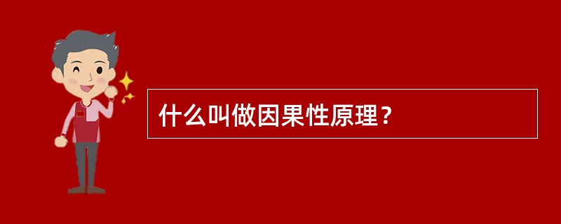什么叫做因果性原理？