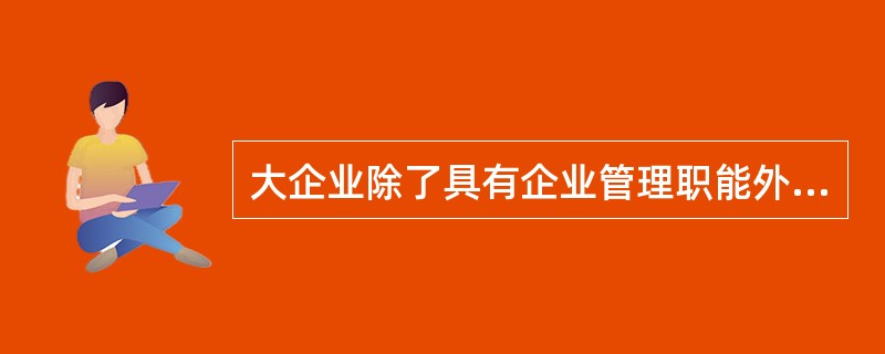 大企业除了具有企业管理职能外，还具有（）。