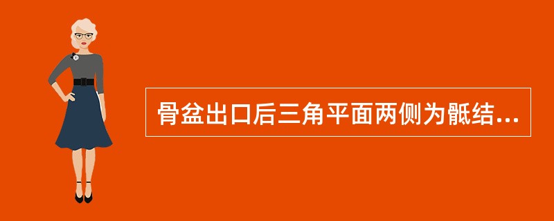 骨盆出口后三角平面两侧为骶结节韧带,顶端为