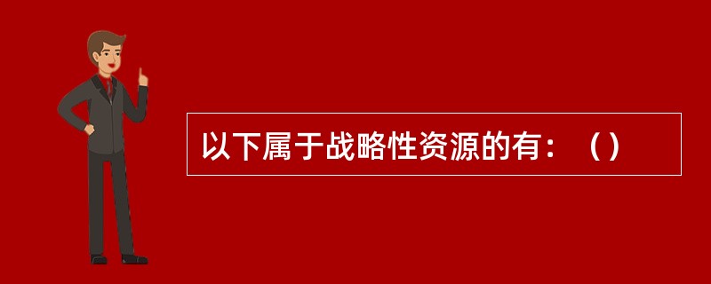 以下属于战略性资源的有：（）