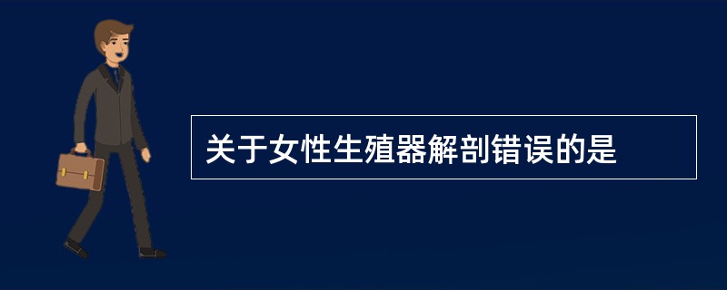关于女性生殖器解剖错误的是