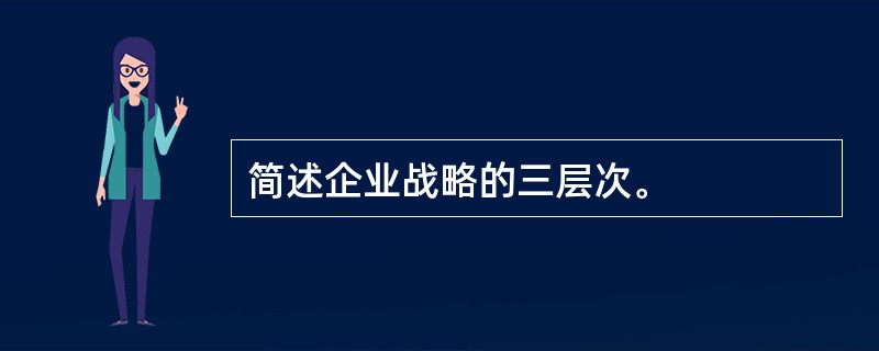 简述企业战略的三层次。