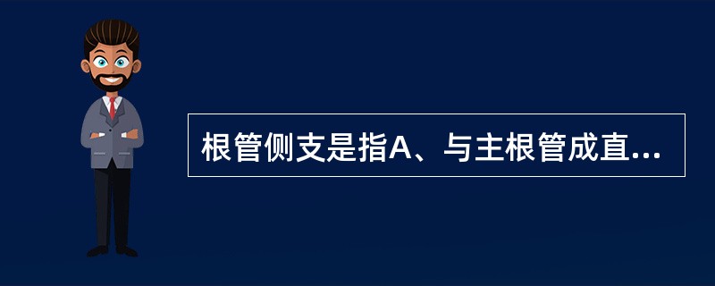 根管侧支是指A、与主根管成直角走行,贯穿牙本质和牙骨质的根管的细小分支B、与主根