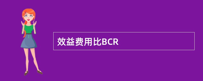 效益费用比BCR