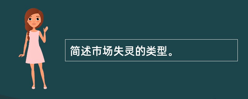 简述市场失灵的类型。