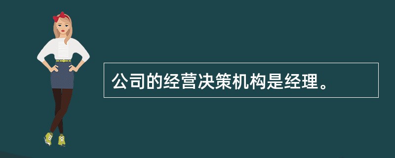 公司的经营决策机构是经理。