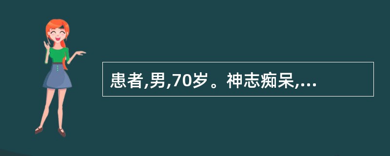 患者,男,70岁。神志痴呆,表情淡漠,举止失常,面色晦滞,胸闷泛恶,舌苔白腻,脉