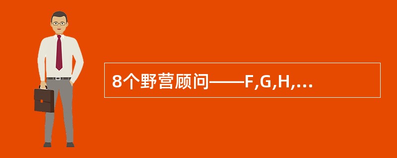 8个野营顾问——F,G,H,J,K,L,N和O被分配去指导3项活动——游泳,网球