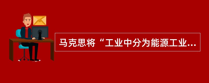 马克思将“工业中分为能源工业、原材料工业、机器制造业等部门”这一现象归结为（）