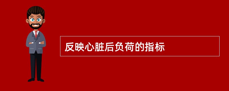 反映心脏后负荷的指标