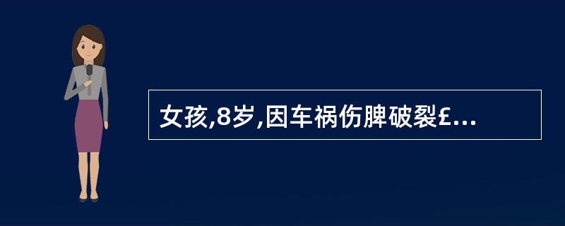 女孩,8岁,因车祸伤脾破裂£«肠破裂手术后第2天出现进行性呼吸困难,呼吸45~5