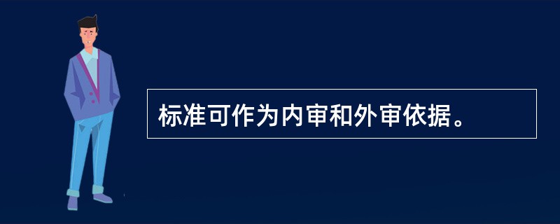 标准可作为内审和外审依据。