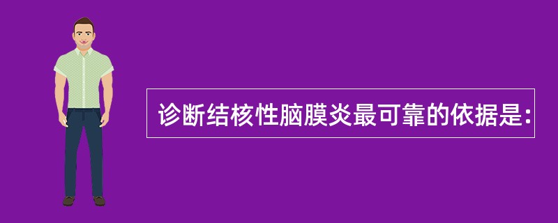 诊断结核性脑膜炎最可靠的依据是: