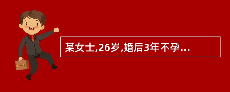 某女士,26岁,婚后3年不孕,月经周期不规则。妇科检查无异常发现,基础体温呈双相