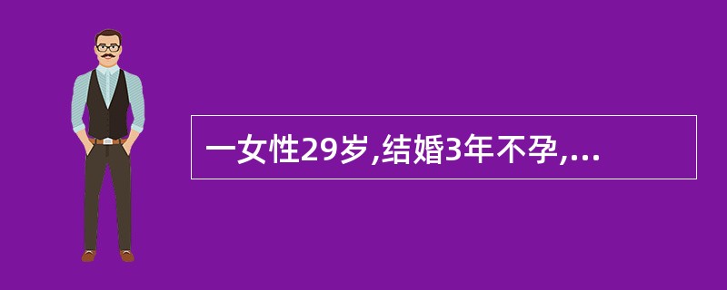 一女性29岁,结婚3年不孕,月经周期3~5£¯24~25天,盆腔检查正常,连测3