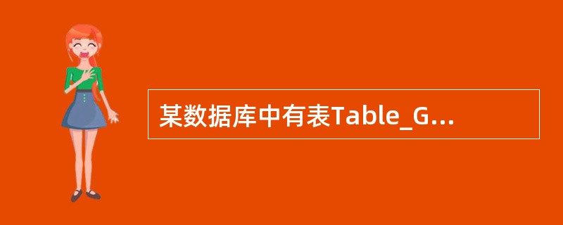 某数据库中有表Table_Good(GoodsID,GoodsNarne,Sal