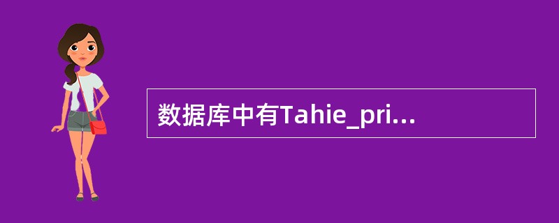 数据库中有Tahie_priceHistory表,结构如下表所示:[*]①写出创