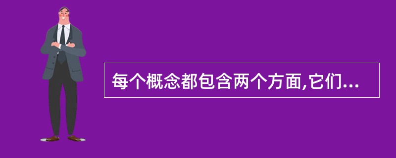每个概念都包含两个方面,它们是内涵和( )。