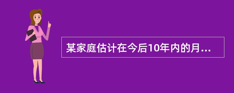 某家庭估计在今后10年内的月收入为8000元,如果其月收入的40%可以用来支付住