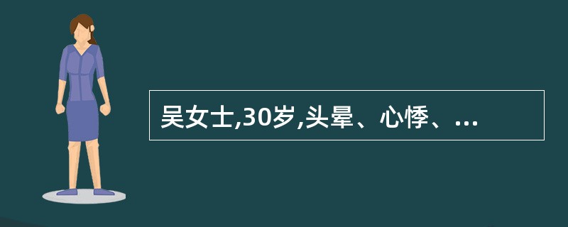 吴女士,30岁,头晕、心悸、齿龈出血、月经量过多半年余,曾在当地服止血药治疗未愈