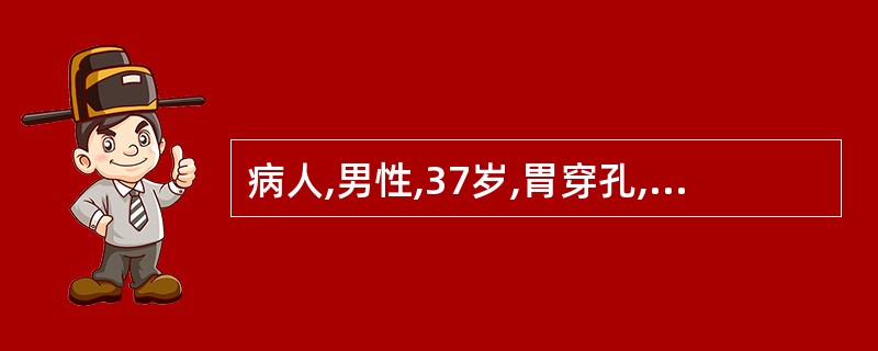 病人,男性,37岁,胃穿孔,行毕Ⅱ式胃大部分切除术后第7日,突发右上腹剧痛,局部