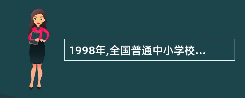 1998年,全国普通中小学校宿舍建筑面积中危房约是多少万平方米?( )