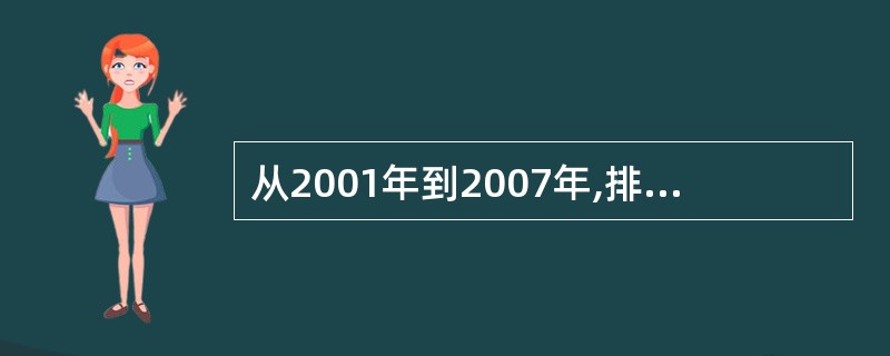 从2001年到2007年,排放达标率逐年提高的是: