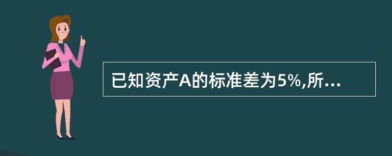 已知资产A的标准差为5%,所占比重为0.3,资产B的标准差为10%, 所占比重为