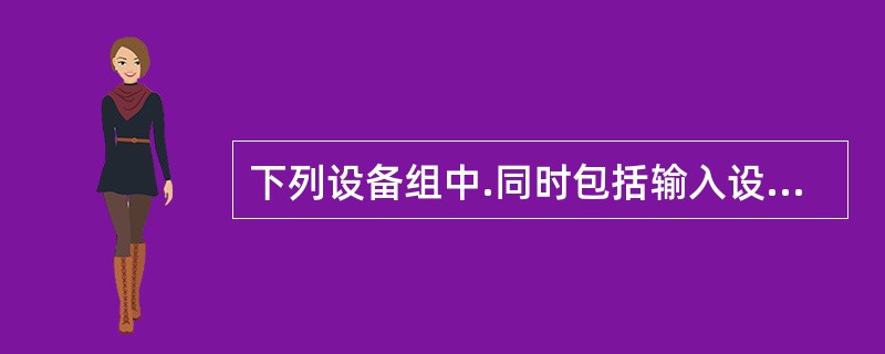 下列设备组中.同时包括输入设备、输出设备和存储设备的是( )。