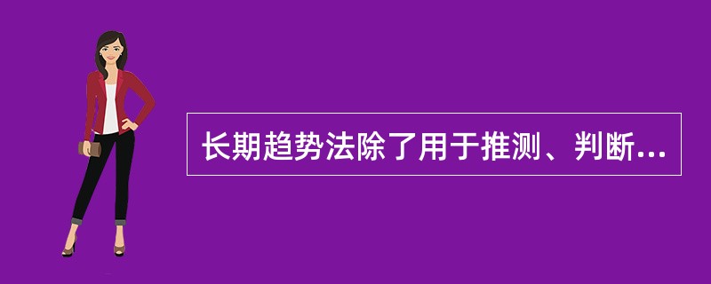 长期趋势法除了用于推测、判断房地产的未来价格外,还可用于( )等。