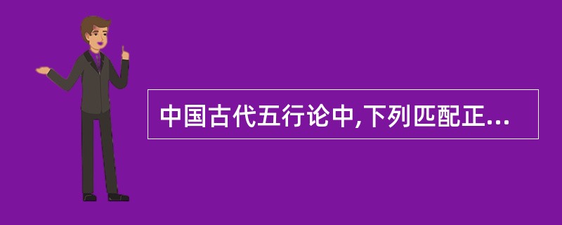 中国古代五行论中,下列匹配正确的是( )。