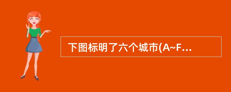  下图标明了六个城市(A~F)之间的公路(每条公路旁标注了其长度公里数)。为将
