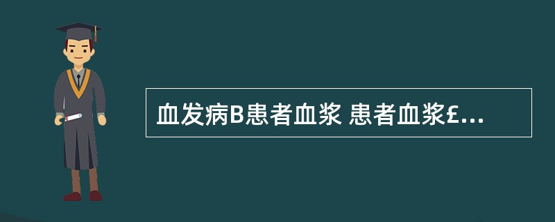 血发病B患者血浆 患者血浆£« 患者血浆£« 正常血清 钡吸附血浆