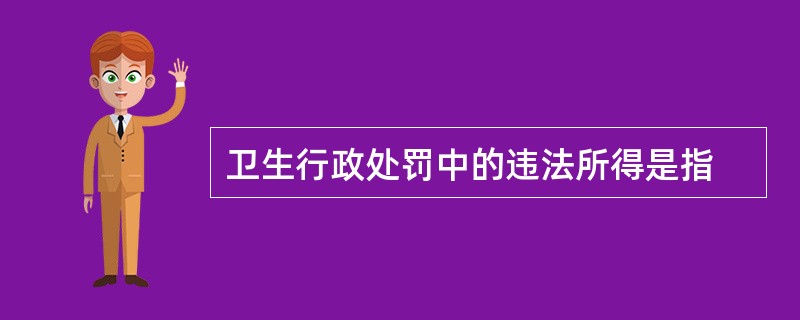 卫生行政处罚中的违法所得是指