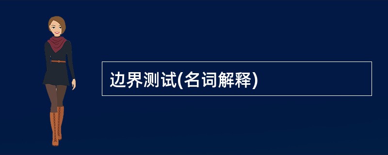 边界测试(名词解释)