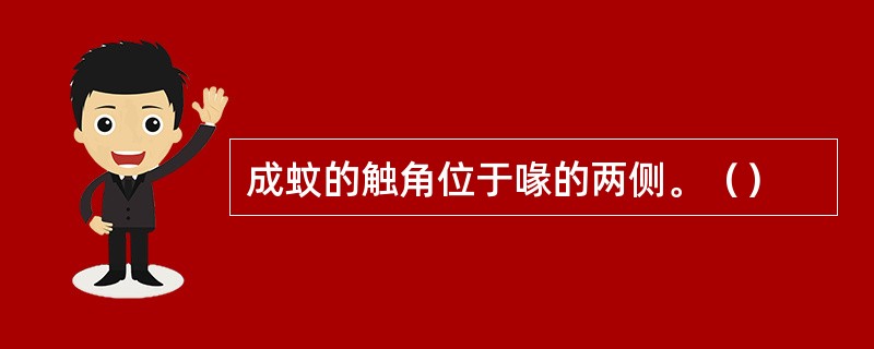成蚊的触角位于喙的两侧。（）