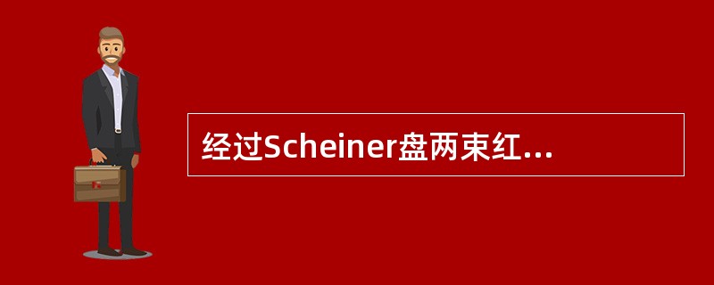 经过Scheiner盘两束红外线射入瞳孔区后，若被检眼为正视眼，则在视网膜上成像为（）。