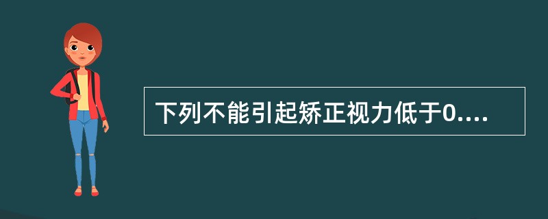 下列不能引起矫正视力低于0.6的器质性疾病是（）。