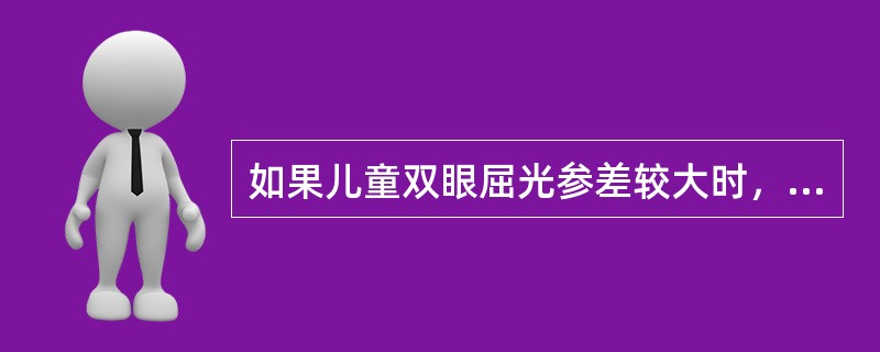 如果儿童双眼屈光参差较大时，可能会出现（）。