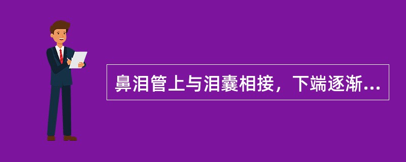 鼻泪管上与泪囊相接，下端逐渐变窄，开口于（）。