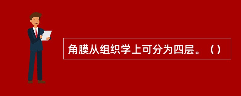 角膜从组织学上可分为四层。（）