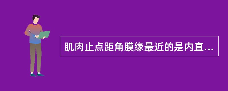 肌肉止点距角膜缘最近的是内直肌。（）