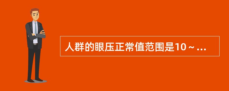 人群的眼压正常值范围是10～21mmHg。（）