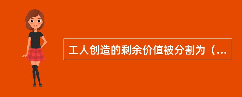 工人创造的剩余价值被分割为（　　）