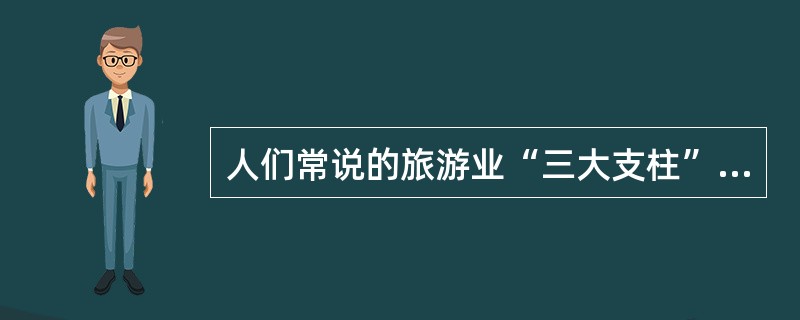 人们常说的旅游业“三大支柱”不包括（　　）。