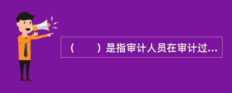 （　　）是指审计人员在审计过程中，收集审计证据采用的手段的总称。。