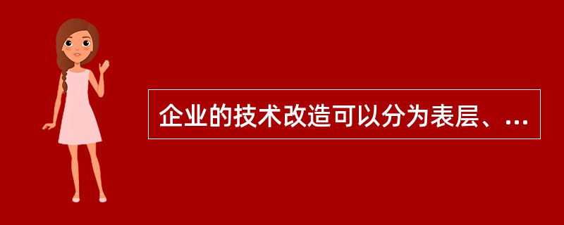 企业的技术改造可以分为表层、内层和深层三个层次，表层的技术改造主要包括（　）。