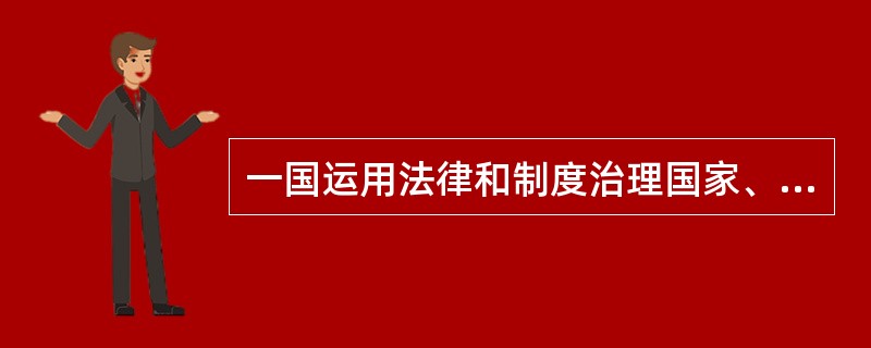 一国运用法律和制度治理国家、治理社会的有机统一的运转机制是（　）。