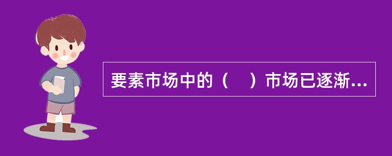 要素市场中的（　）市场已逐渐成为市场体系的核心。